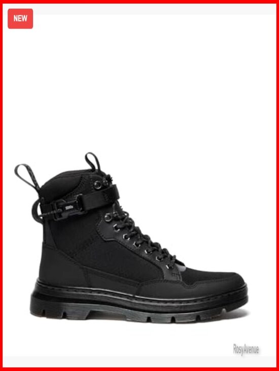 Unisex Combat Boots with Adjustable Ankle Strap, Recycled Canvas